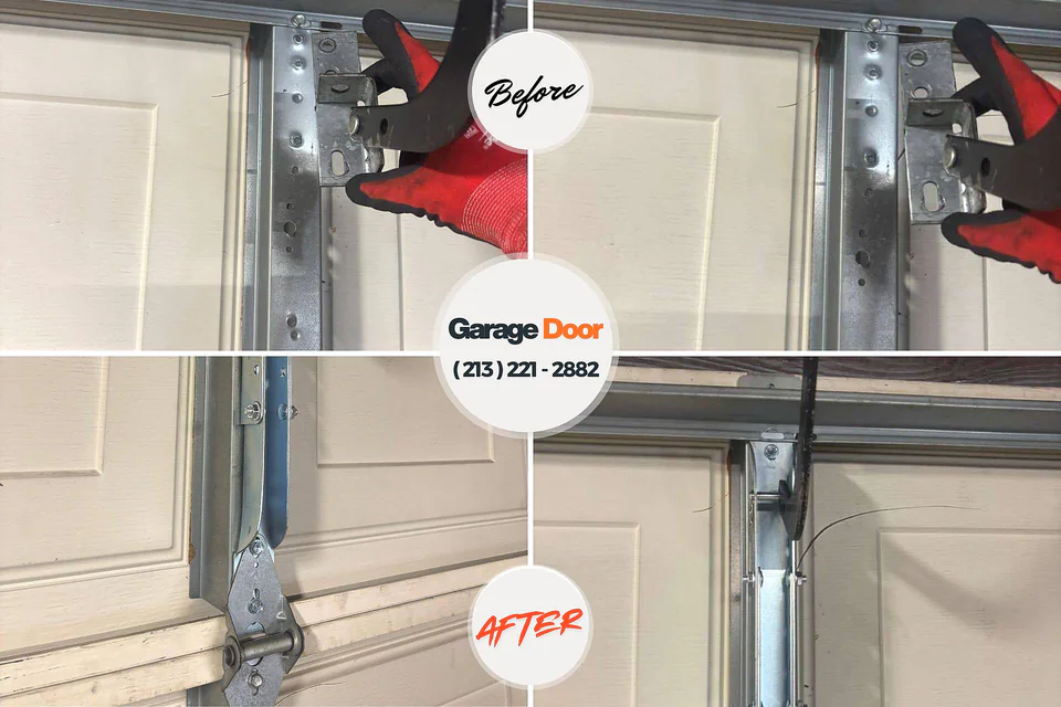 Before and after: garage door repair Holloman AFB, NM